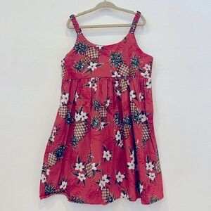 Made in Hawaii Tropical Pineapple Print Kids Hawaiian 100% cotton Handmade Dress